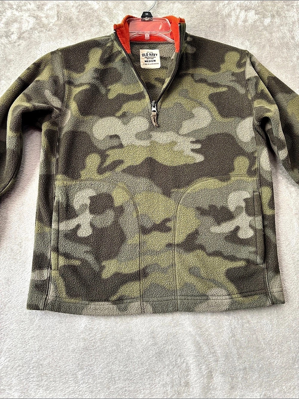 Old Navy Camouflage Half-Zip Fleece Pullover Men's Medium